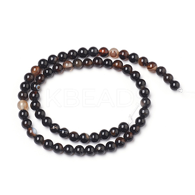 Natural Black Agate Beads Strands G-L555-04-6mm-1