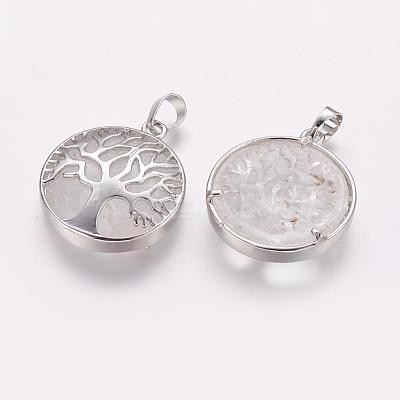Natural Quartz Crystal Pendants G-E388-07P-1