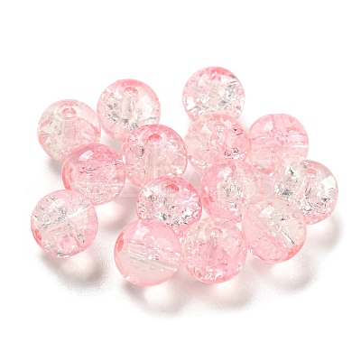 Transparent Spray Painting Crackle Glass Beads GLAA-L046-01B-38-1