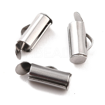 Non-Tarnish 304 Stainless Steel Slide On End Clasp Tubes STAS-C044-07B-P-1
