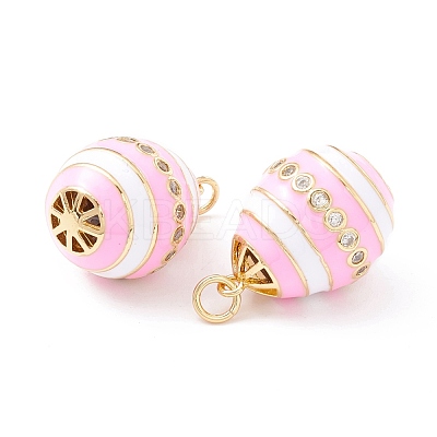Rack Plating Brass Enamel & Zircon Pendants KK-B053-03G-1