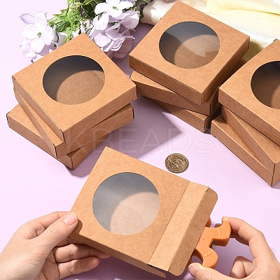 12pcs Square Kraft Paper Storage Gift Boxes CON-YW0001-83-1