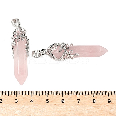 Natural Rose Quartz Pendants G-M450-01P-09-1