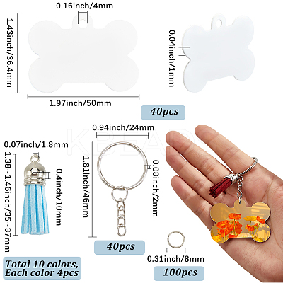 DIY Blank Double-sided Heat Transfer Aluminium Pendant Keychain Making Kits DIY-SP0005-26C-1