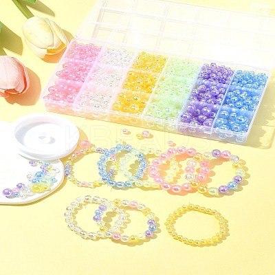 DIY Round Transparent Acrylic Beads Bracelets Making Kits DIY-FS0008-17-1
