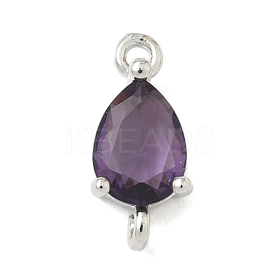 Brass Pave Cubic Zirconia Connector Charms KK-Z120-31P-05-1