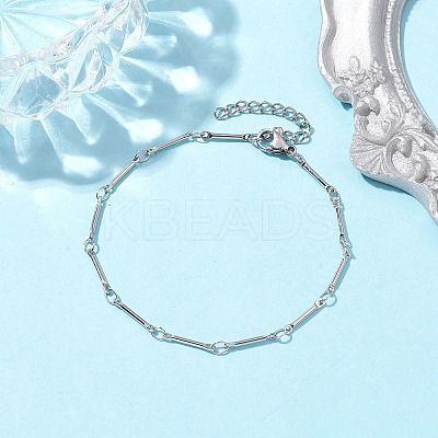 Brass Bar Link Chain Bracelets for Women Men BJEW-JB10274-02-1