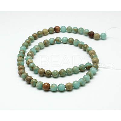 Round Synthetic Aqua Terra Jasper Beads Strands G-N0160-04-4mm-1