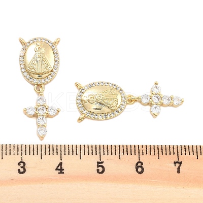 Brass Pave Cubic Zirconia Pendants KK-U009-09G-G-1