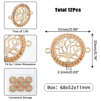 12Pcs Brass Connector Rhinestone Settings KK-DC0001-60-1