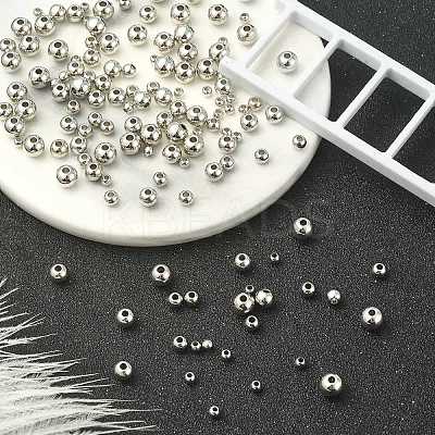 200Pcs 4 Styles Rack Plating and PVD Vacuum Plating Brass Round Spacer Beads KK-CJ0001-91-1