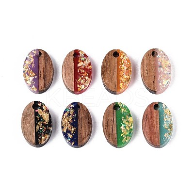 Opaque Resin and Walnut Wood Pendants RESI-T060-04M-1