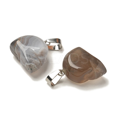 Natural Grey Agate Pendants G-Z067-02P-10-1