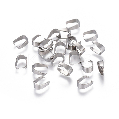 Tarnish Resistant 201 Stainless Steel Snap on Bails for Pendant Making X-STAS-K146-067-3x7mm-1