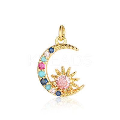 Brass Micro Pave Colorful Cubic Zirconia Pendants ZIRC-OY001-10G-1