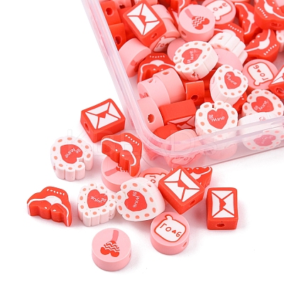 100Pcs Handmade Polymer Clay Beads CLAY-YW0001-66-1