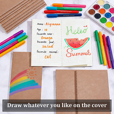 Kraft Paper Blank Notebooks DIY-WH0899-830A-1