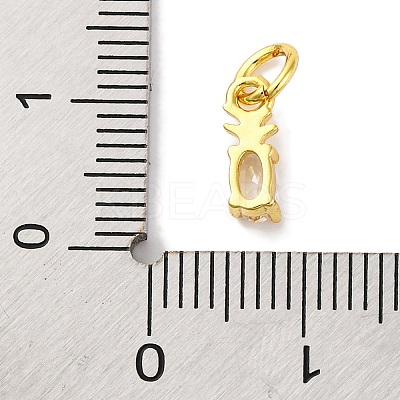 Rack Plating Brass Micro Pave Cubic Zirconia Charms KK-F881-03G-04-1