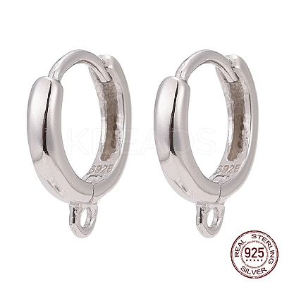 Anti-Tarnish Rhodium Plated 925 Sterling Silver Hoop Earrings STER-K168-042P-1