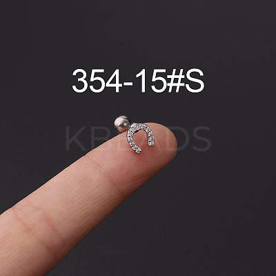 316L Stainless Steel Micro Pave Cubic Zirconia Cartilage Earrings WG094CA-15-1