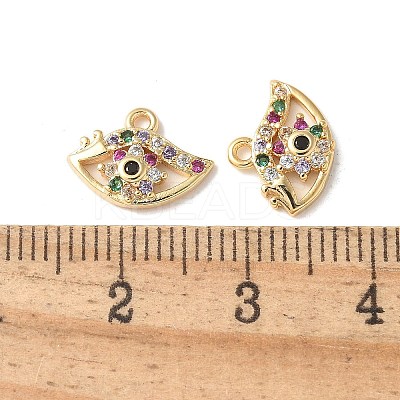 Brass Micro Pave Clear Cubic Zirconia Pendants KK-Q031-47G-05-1