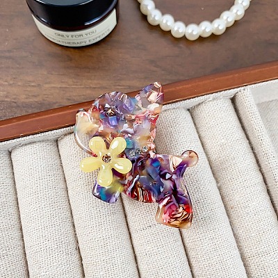 Acrylic Cartoon Dog Alligator Hair Clip PW-WG574AC-02-1