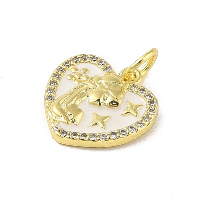 Brass Micro Pave Clear Cubic Zirconia Pendants KK-E111-46G-05-1
