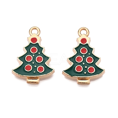 Christmas Theme Alloy Enamel Pendants ENAM-T020-10G-1