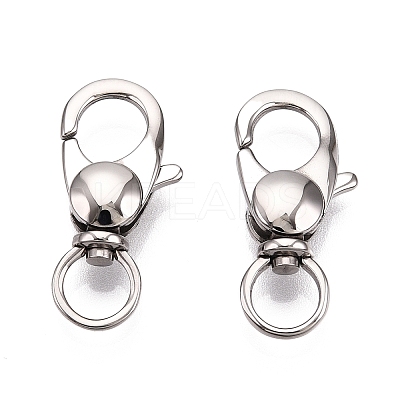 Tarnish Resistant Polished 316 Surgical Stainless Steel Lobster Claw Swivel Clasps STAS-R072-30-1
