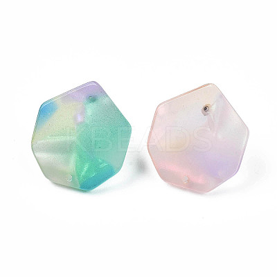 Cellulose Acetate(Resin) Stud Earring Findings KY-N018-01-1