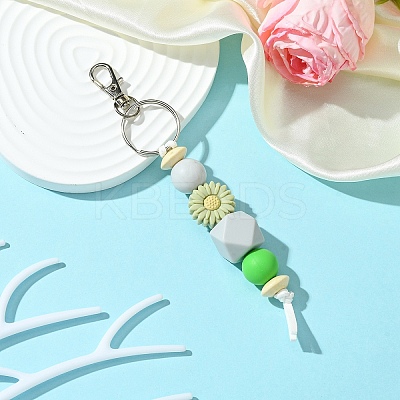Sunflower Silicone Beaded Pendant Decorations KEYC-YW00063-03-1