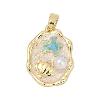Brass Enamel Pendants KK-U068-02A-02G-1