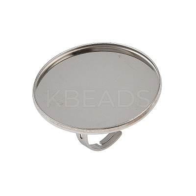 304 Stainless Steel Cuff Ring Components STAS-D372-06P-10-1