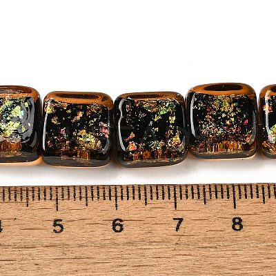 Handmade Dichroic Foil Glass Beads Strands DICH-U001-07F-1