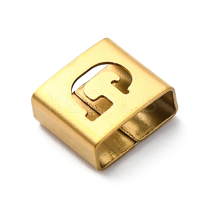 Ion Plating(IP) 304 Stainless Steel Square Slide Charms STAS-L132-20G-G-1