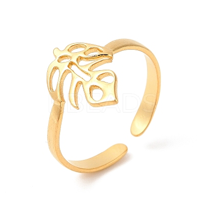 Ion Plating(IP) 304 Stainless Steel Cuff Rings RJEW-E063-34G-1