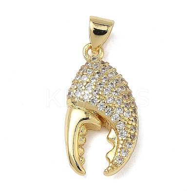 Brass Micro Pave Clear Cubic Zirconia Pendants KK-L257-02G-03-1