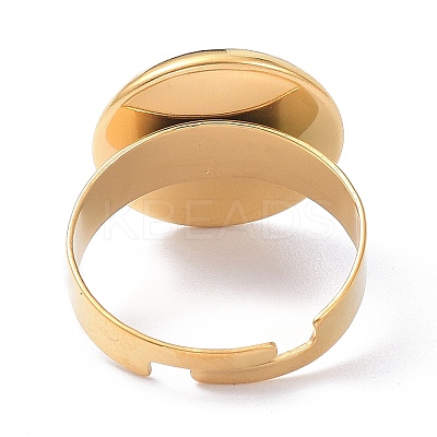 Ion Plating(IP) Adjustable 304 Stainless Steel Finger Rings Components X-STAS-P291-01D-G-1