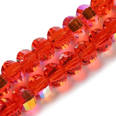 Transparent Electroplate Glass Beads Strands GLAA-Q099-C01-M01-1