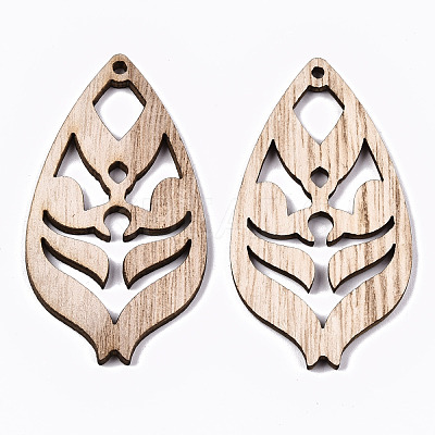Unfinished Hollow Wood Big Pendants WOOD-N006-96-1