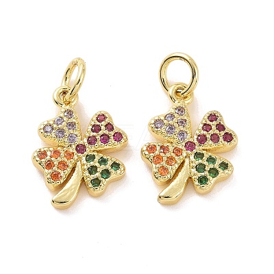 Brass Micro Pave Colorful Cubic Zirconia Charms KK-E068-VF123-1