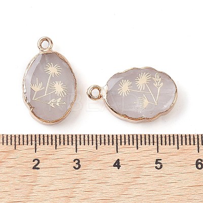 Natural Quartz Crystal Oval Pendants G-C102-07G-01-1