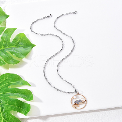 Chinese Style Alloy Pendant Necklaces NJEW-YW0001-01-1