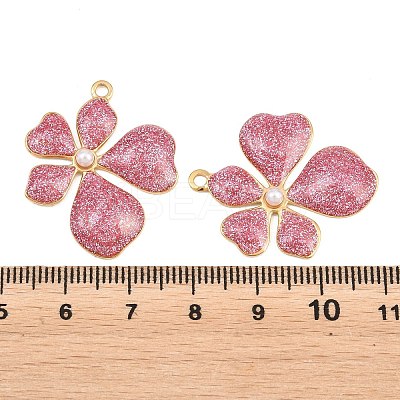 304 Stainless Steel Enamel & Glitter Powder & ABS Plastic Pearl Pendants STAS-G398-23G-02-1