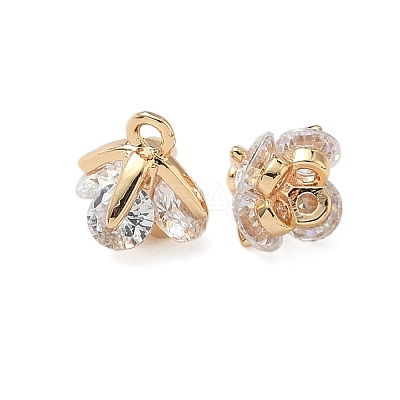 Brass Micro Pave Cubic Zirconia Pendants KK-S350-14G-1