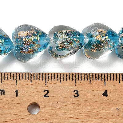 Handmade Dichroic Foil Glass Beads Strands DICH-U001-03F-1
