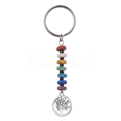 Tree of Life Tibetan Style Alloy Pendant Keychain KEYC-JKC00682-1