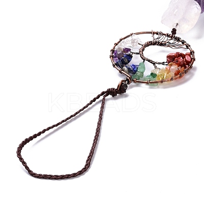 Natural Gemstone Big Pendant Decorations HJEW-F012-01-1
