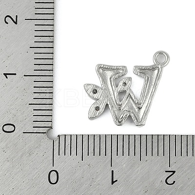 Brass Crystal Rhinestone Letter Links Connector Charms KK-S395-06P-W-1