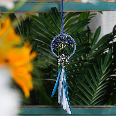 Woven Net/Web with Feather Hanging Ornaments PW-WG2EEA4-01-1